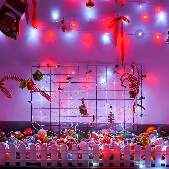 String Lights 500 LEDs, 165ft Red and White, Outdoor Waterproof