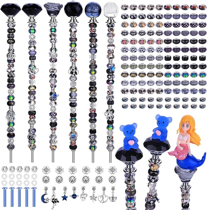 Decorative Garden Stakes DIY Kit, 158 Pieces, Multicolor Beads