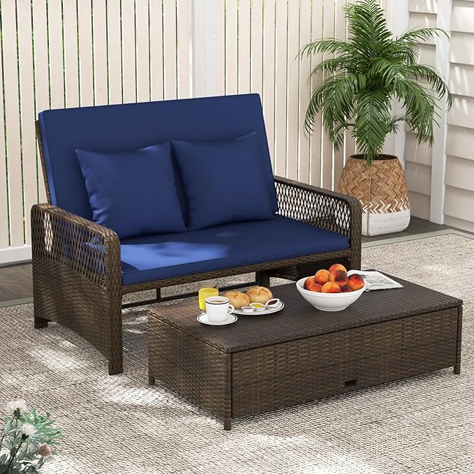 RELAX4LIFE Wicker Patio Outdoor Daybed - Image 9