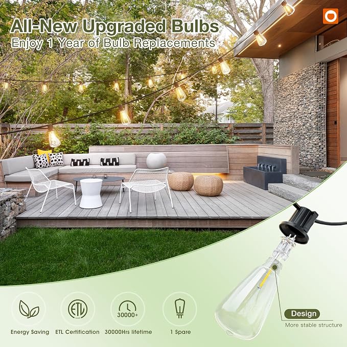 addlon 102 FT Solar String Lights Waterproof, Patio Light Solar Powered - Image 7