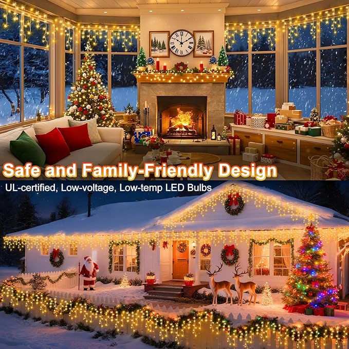 String Lights 400 LED 33ft Warm White Outdoor Christmas Decor