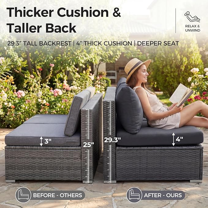 NICESOUL 13 Piece Patio Furniture Set - Image 6