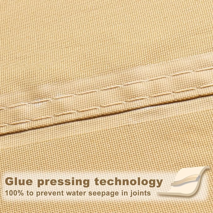 SUNNY GUARD Waterproof Sun Shade Sail 10'x20'x22.4' Sand Right Triangle UV - Image 4