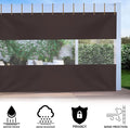 Outdoor Curtain 8 x 15 ft Coffee Clear Panel Vinyl Patio Screen