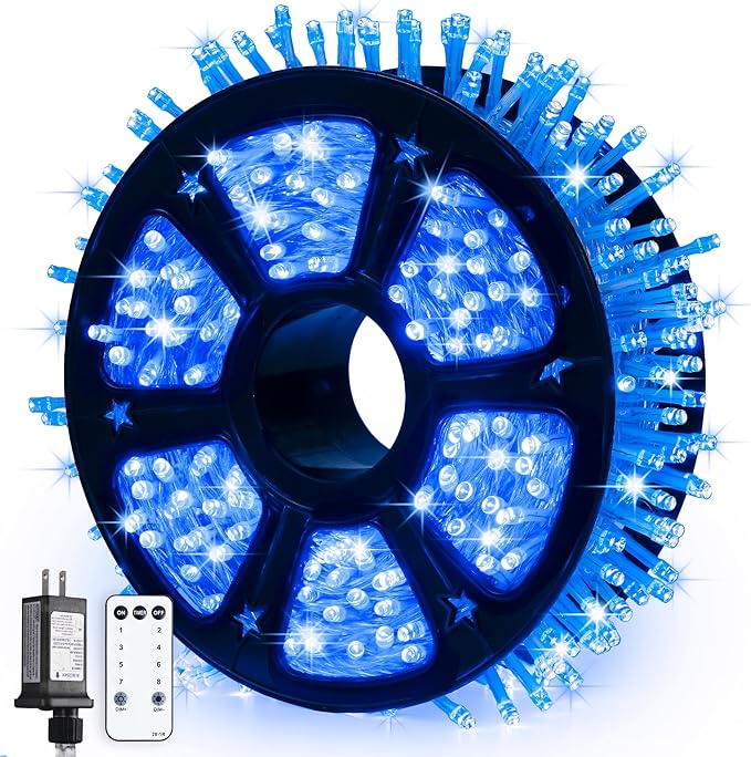 String Lights 600 LED Blue 168 ft Waterproof Indoor/Outdoor
