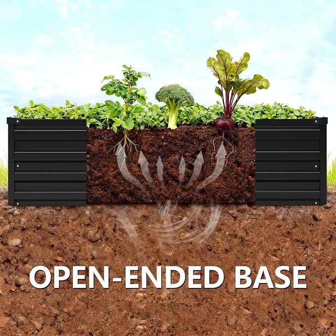 Vengarus 2 Pack 12x4x1FT Galvanized Raised Garden Bed Kit, Outdoor Metal - Image 4