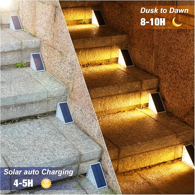 VOLISUN Solar Stair Lights 16 Pack, Solar Step Lights Outdoor Waterproof IP67 - Image 2