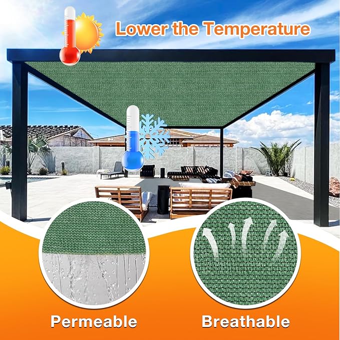 Artpuch Outdoor Pergola Shade Cover 8' X 12' Sun Shade Cloth - Image 4