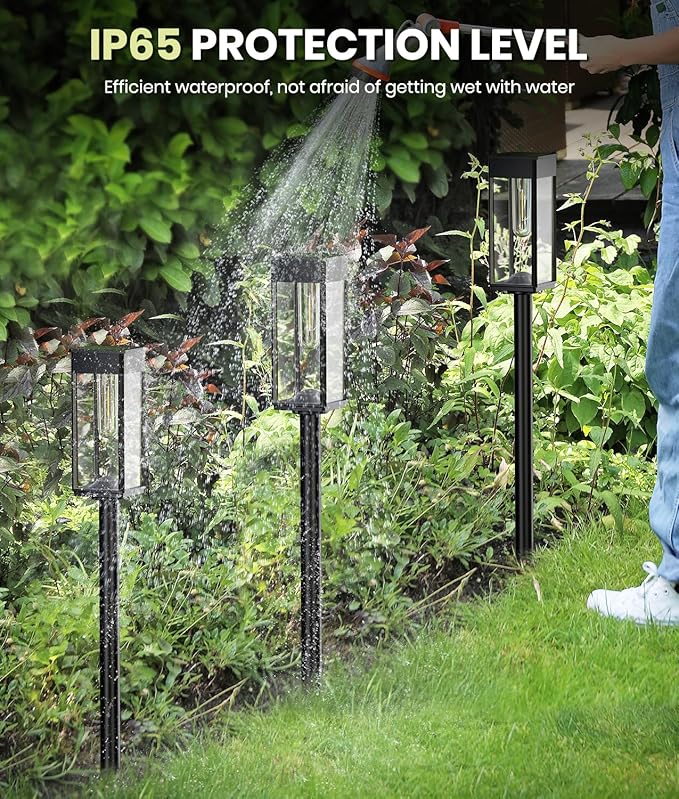 Solar Pathway Lights Outdoor, 6 Pack Solar Garden Lights Waterproof Bright LED - Image 4