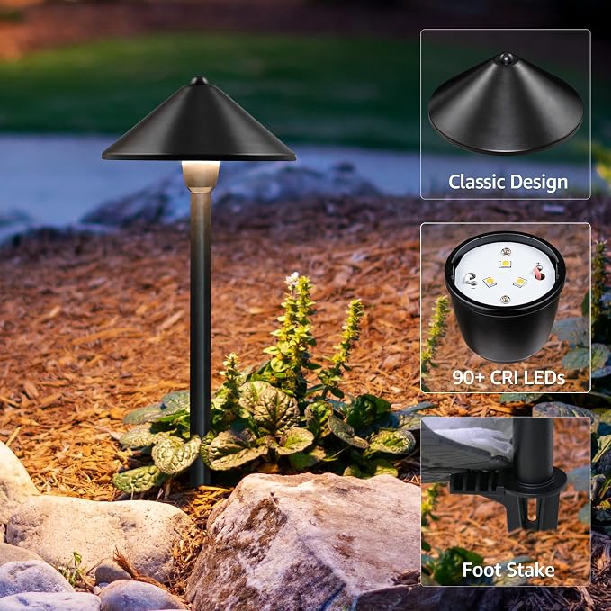 SUNVIE 8-Pack Low Voltage Landscape Pathway Lights 12-24V 3W LED Landscape - Image 3