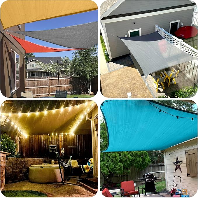 SUNLAX Sun Shade Sail 9' x 16' Turquoise Blue Rectangle Canopy Sail Shade Cover - Image 7