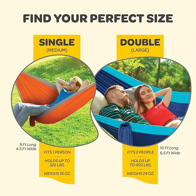 Durable Hammock 500 lb Capacity, Nylon Camping Hammock Chair - Image 2