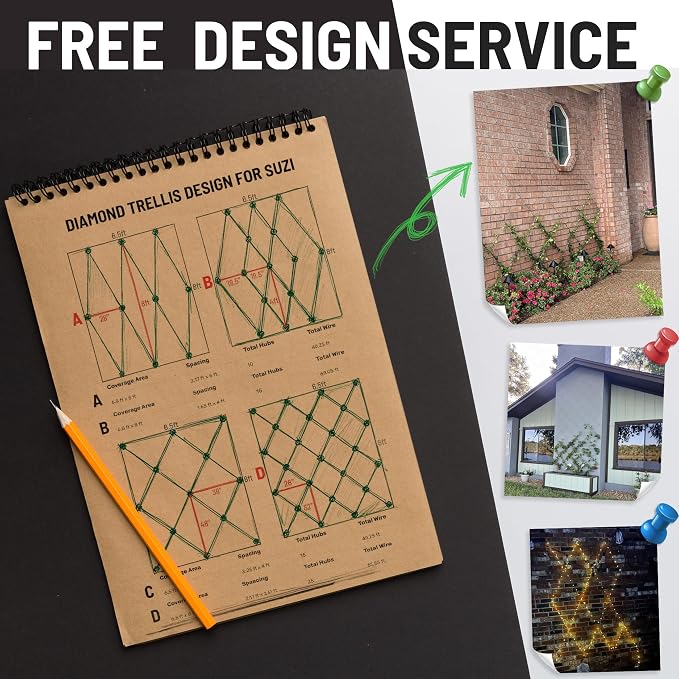 Wire Trellis for Climbing Plants Outdoor, T316 Stainless Steel Wall Trellis Kit - Image 9