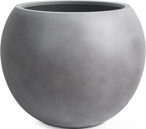 13.5 H x 17" Dia Round Fiberstone Planter by Panlaolao