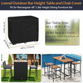 Furniture Set Cover, Bar Height Patio Table, Black Waterproof 600D Oxford