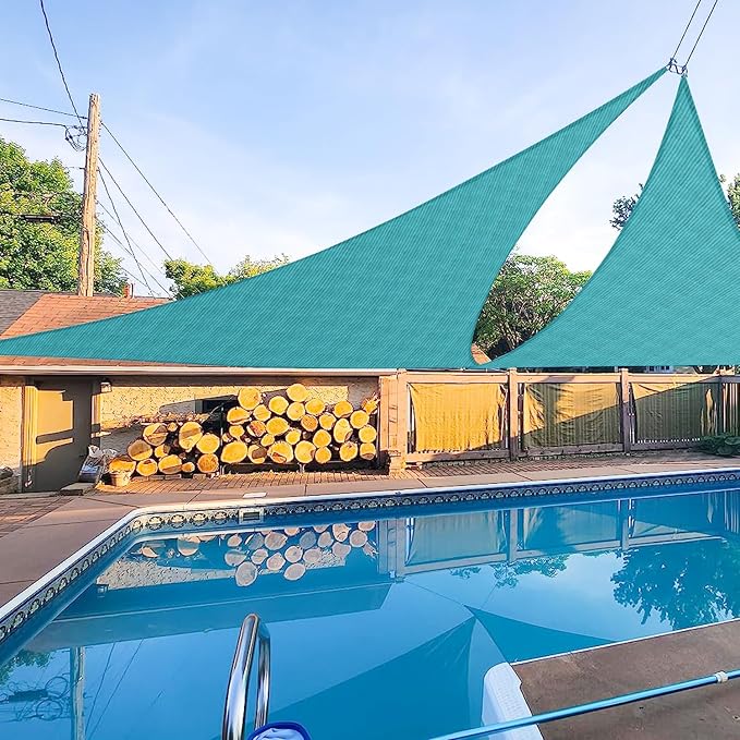 E&K Sunrise 13' x 13' x 13' Sun Shade Sail Triangle Canopy Shade Cover UV Block by EKSUNRISEINC