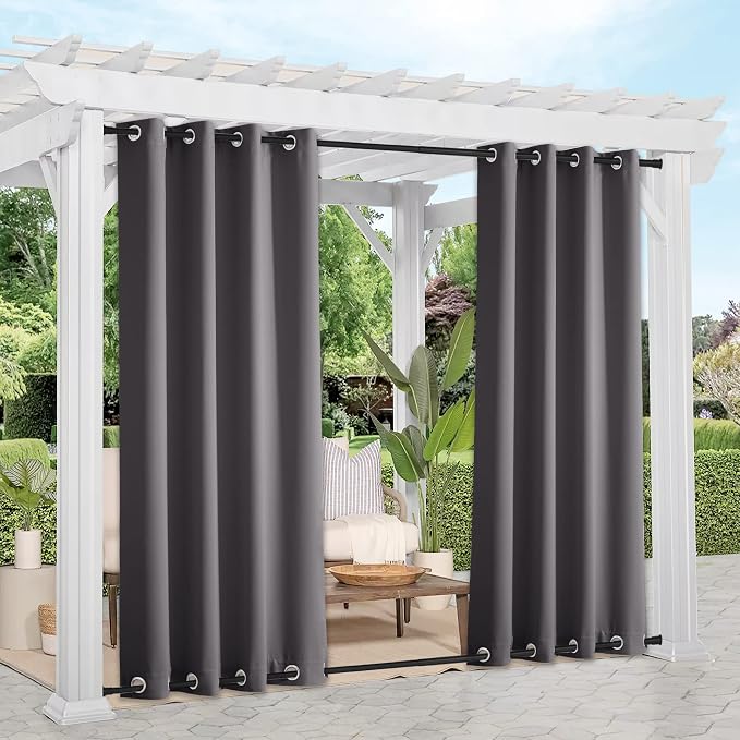 NICETOWN 2 Panels Outdoor Curtains Weighted Sunblock by NICETOWN