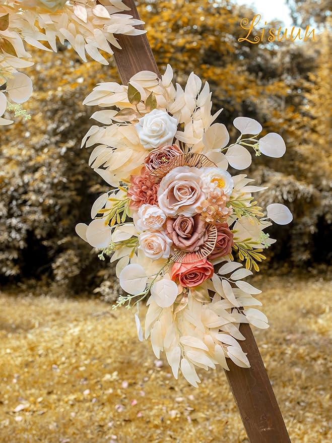 Champagne Artificial Flowers Silk Swag for Wedding Arch, 40 Inch Long