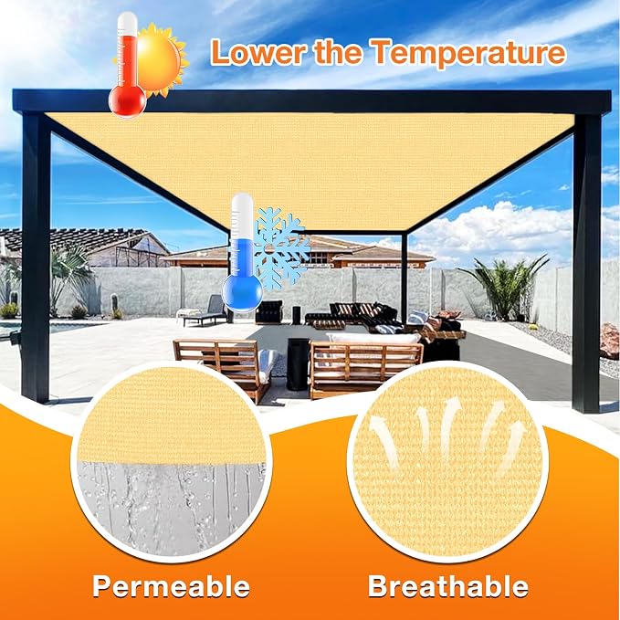 Artpuch Outdoor Pergola Shade Cover 10x13 FT Sun Shade Cloth - Image 4