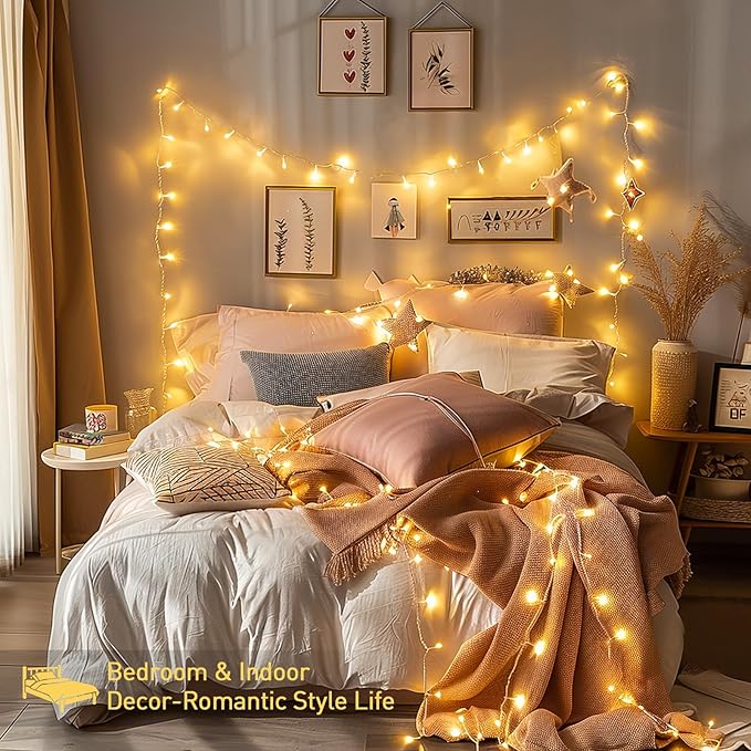 String Lights, 800 Warm White LED Christmas Lights with Remote and Timer
