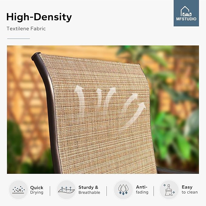 MFSTUDIO Outdoor Bar Stools Set of 6, Swivel Bar Height Patio Chairs Outdoor - Image 2