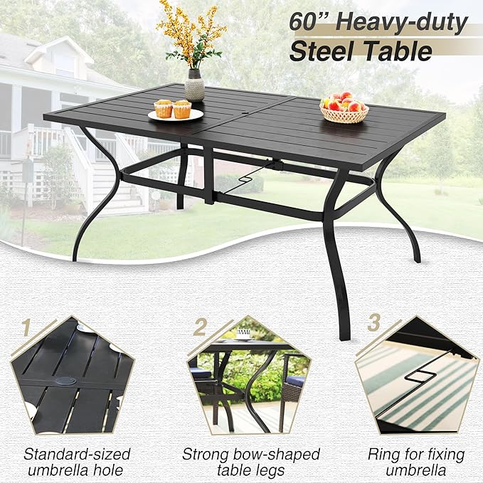PHI VILLA 7 Pieces Patio Dining Set - Image 5