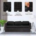Sofa Covers for Outdoor Cushions, Stretch Polyester Spandex, Black