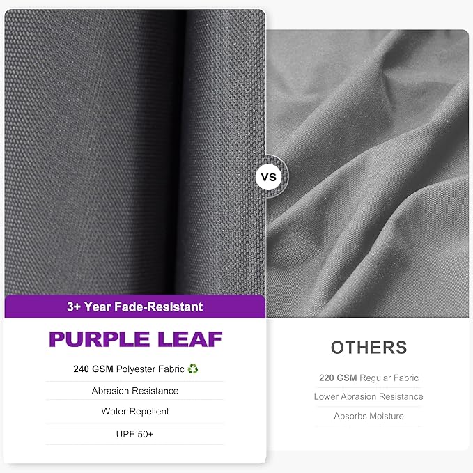 PURPLE LEAF 10 Feet Patio Umbrella Outdoor Cantilever Solar Powered LED Swivel - Image 4