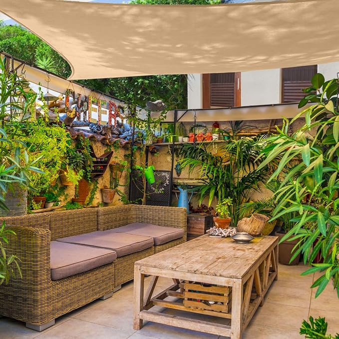Asteroutdoor Sun Shade Sail Rectangle 10' x 13' UV Block Canopy - Image 9