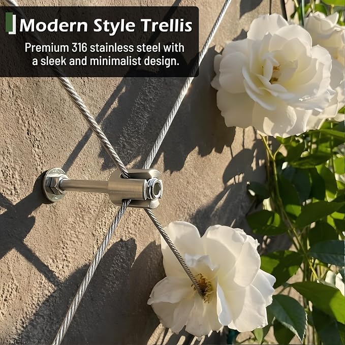 Wire Trellis for Climbing Plants Outdoor, 20-Set Wall Trellis Kit, T316 - Image 2