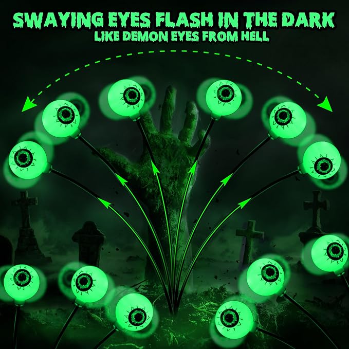 BrizLabs 8 Pack 48 LED Halloween Solar Lights, 2 Modes Outdoor Halloween - Image 3