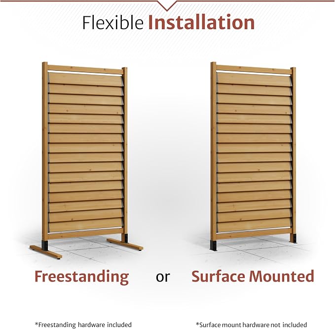 6.1ft H x 3.1ft W Freestanding or Surface Mount Enclo Solara Louvered Screen - Image 5