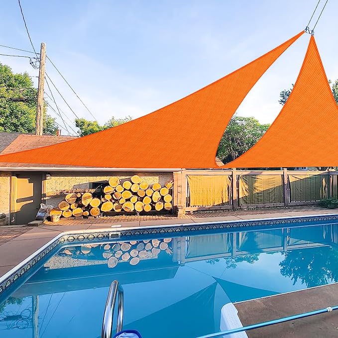 E&K Sunrise 10' x 10' x 10' Sun Shade Sail Triangle Canopy Shade Cover UV Block by EKSUNRISEINC