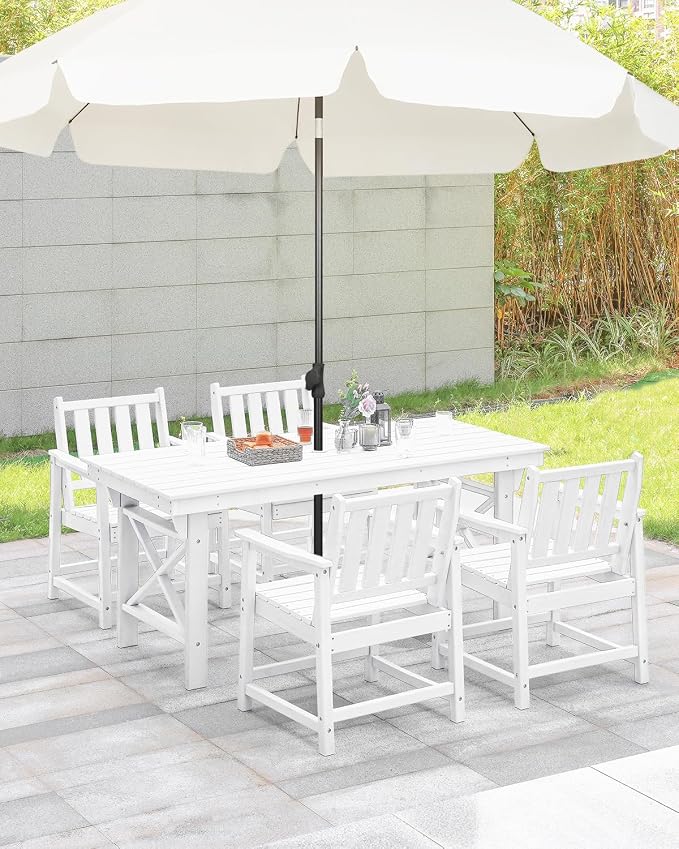 HDPE Patio Dining Set, 5-Piece Outdoor Table and Chairs - Image 2