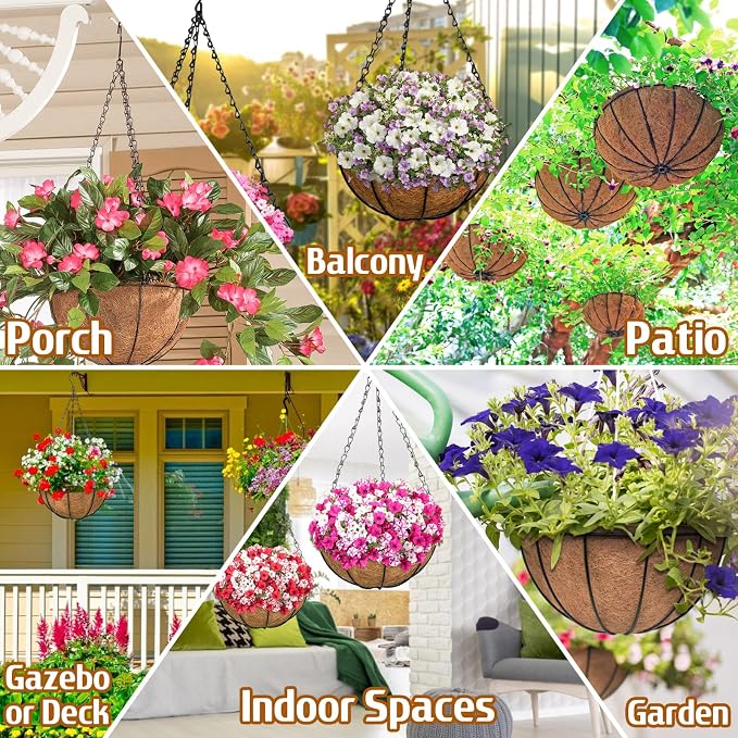 ZeeDix 3 Pack 14 Inch Hanging Baskets - Image 5