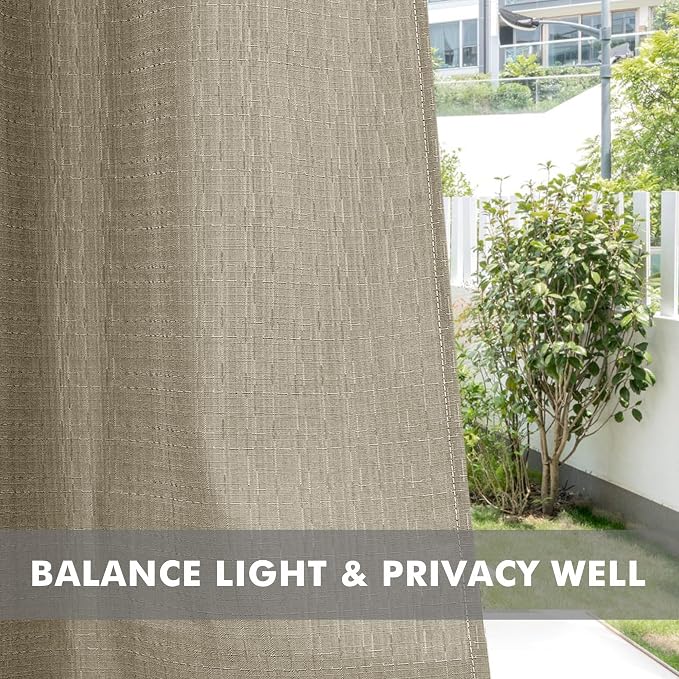 HolidayIdeas 2 Panels Linen Outdoor Curtains - Image 5