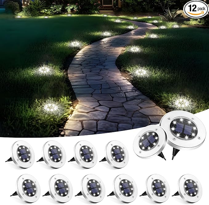 SOLPEX Solar Lights Outdoor Waterproof, 12 Pack Solar Ground Lights, Solar by Solpex