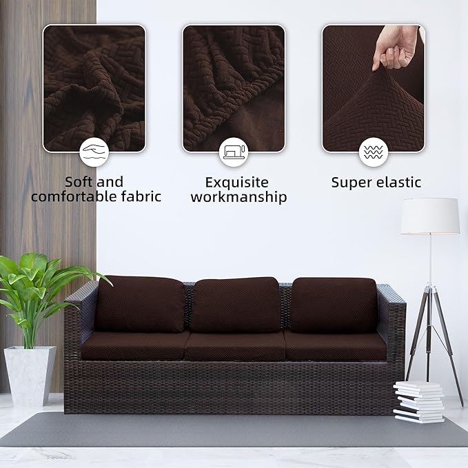 Sofa Covers for Patio Cushions, Stretch Polyester Spandex, Multi-Piece Set