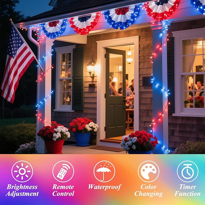 Indoor/Outdoor String Lights, 164FT 500 LED RGB Color Changing