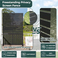 Decorative Fence Panels, 6-Piece Black HDPE Freestanding Privacy Screen