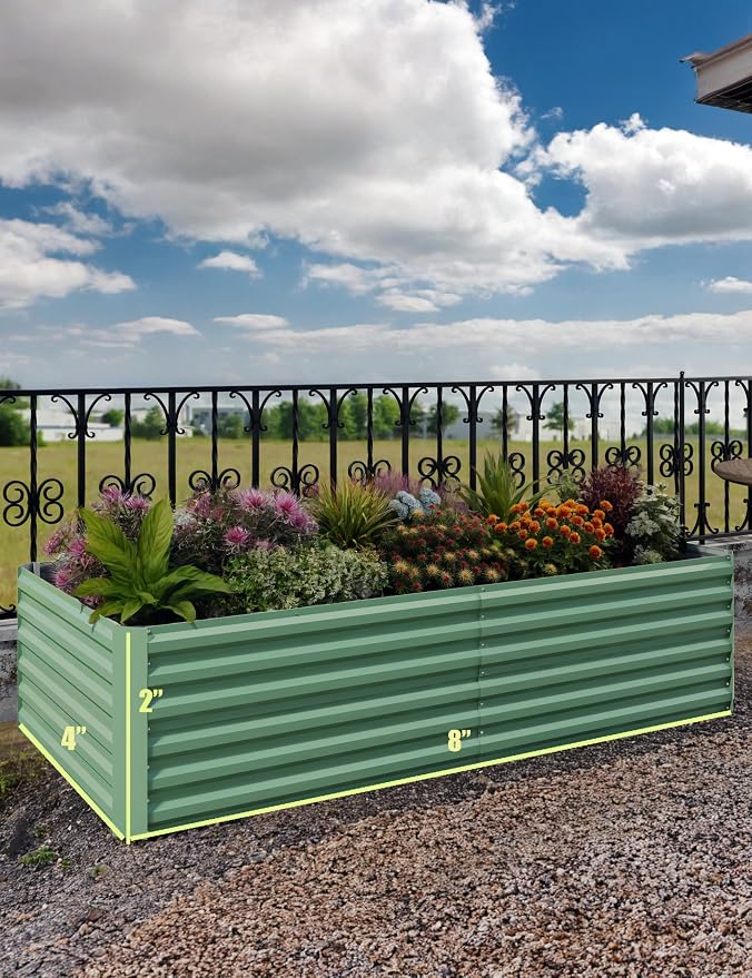 CABIHOME 2 Pcs 8x4x2 Ft Galvanized Raised Garden Bed, Deep Root Planter Box - Image 9