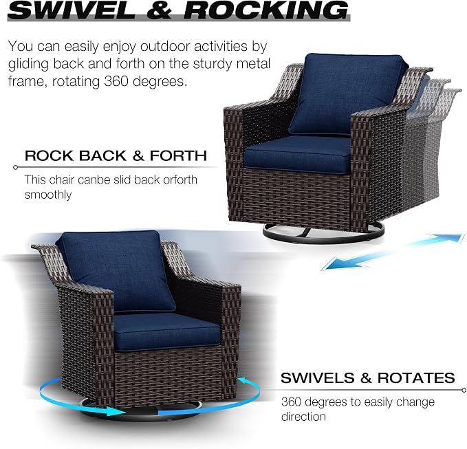 Joyside Wicker Patio Furniture Sets, 10 Pieces Upgraded Large Size Outdoor - Image 3