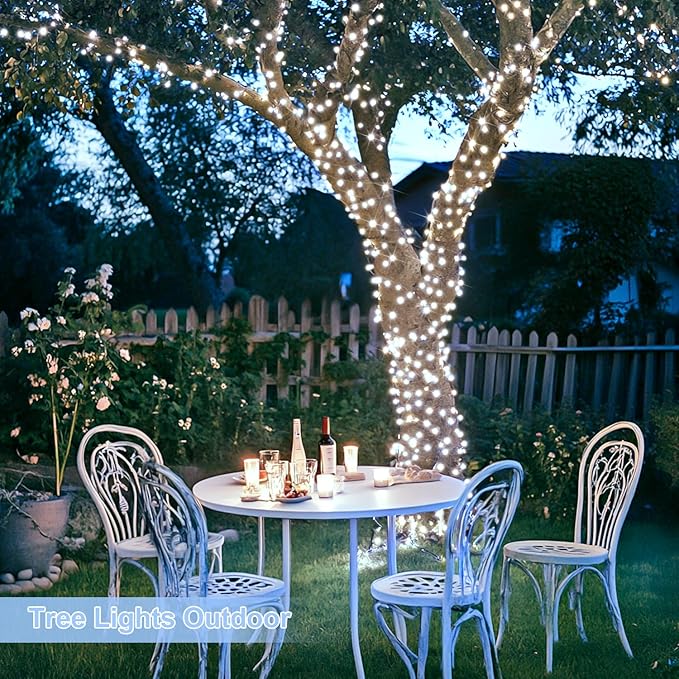 String Lights, 800 White LED Christmas Lights with Remote and Timer
