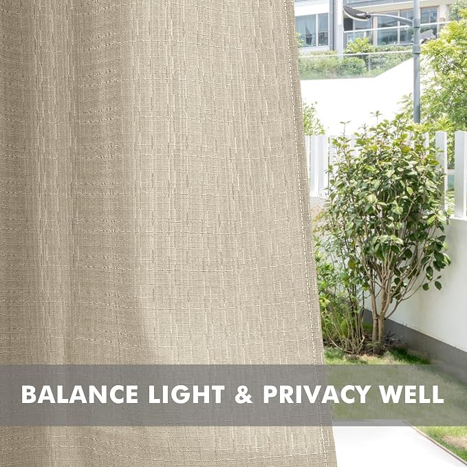 HolidayIdeas 4 Panels Linen Outdoor Curtains - Image 5