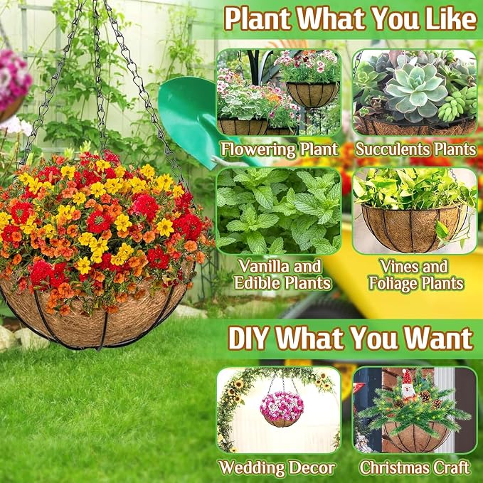 ZeeDix 2 Pack 20 Inch Large Hanging Baskets - Image 3