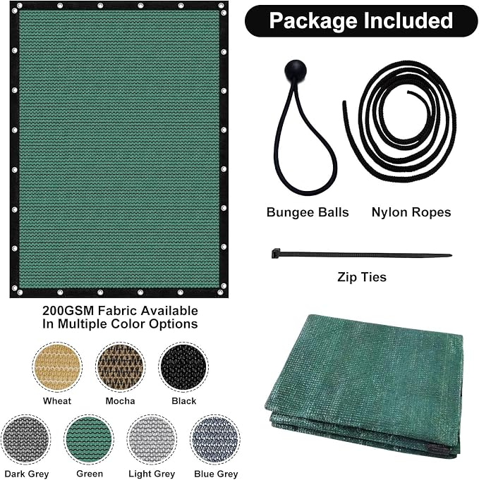 Artpuch 90% Sun Shade Cloth, 10 x 14 FT Pergola Shade Cover Canopy - Image 5