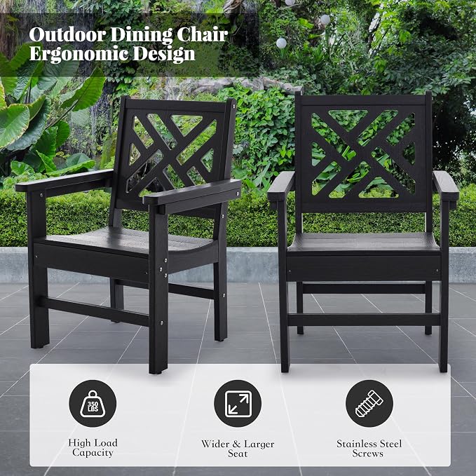 HDPE Dining Table Set for 10, 12-Piece Outdoor Table and Chairs Include 10 - Image 5