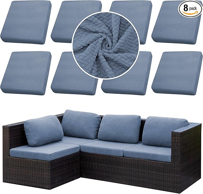 Sofa Covers, Stretch Outdoor Cushion Slipcovers, Polyester-Spandex Blend
