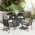 VICLLAX Patio Dining Set for 4, Outdoor Furniture Set Includes 41.2" Round by HOME