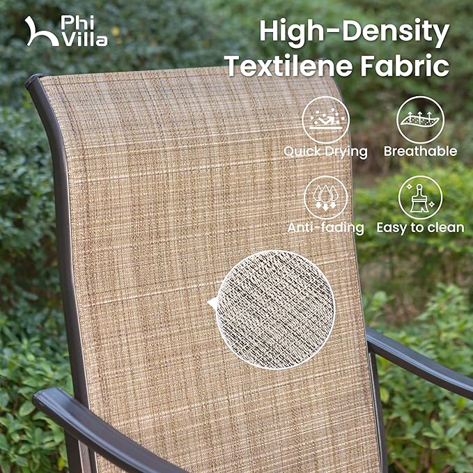 PHI Villa Outdoor Swivel Bar Stools Set of 8, Counter Height Patio Chairs - Image 4